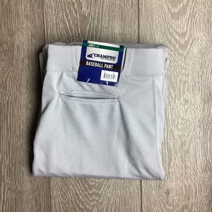 champro NEW baseball pants Adult L‎ Gray Tapered  Snap Button Flaw
